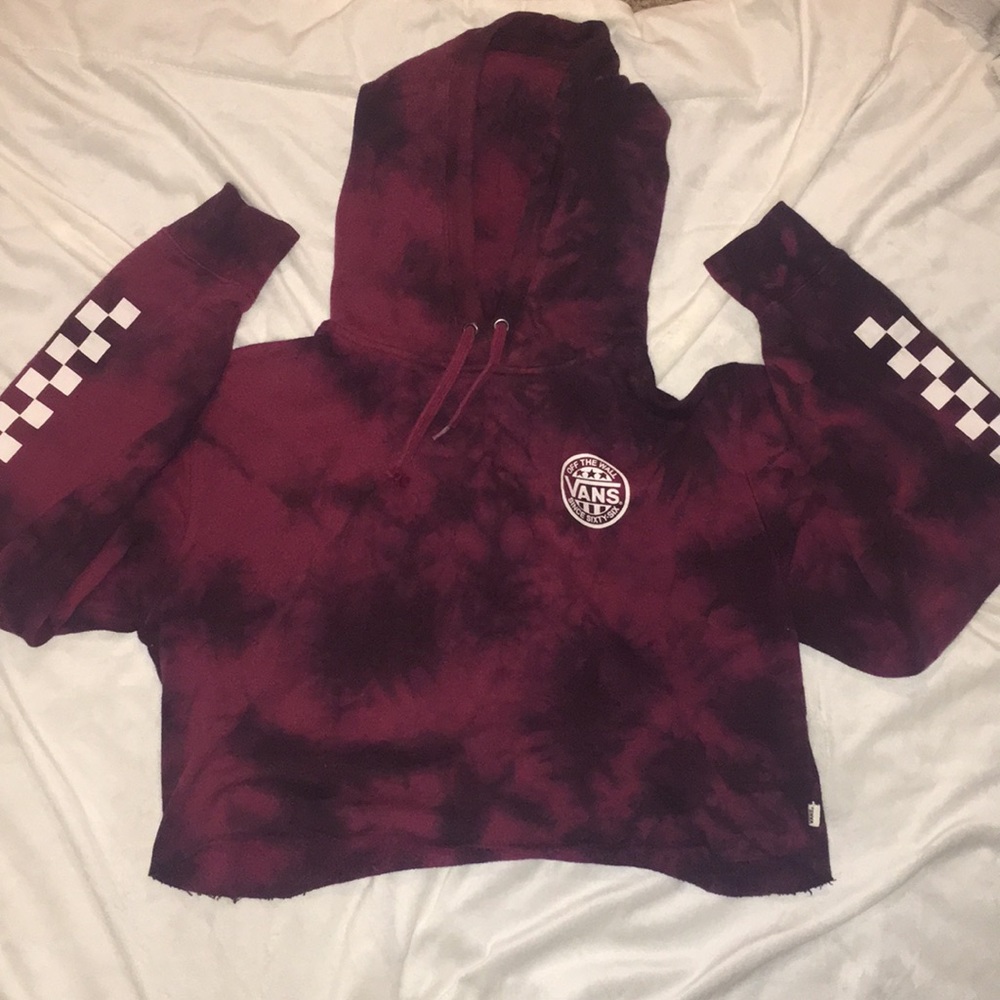 Off The wall Vans tie-dye cropped hoddie